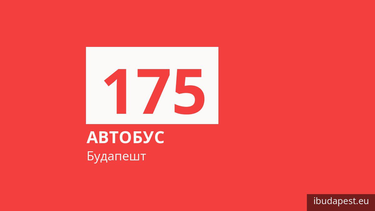 Автобус 175 в Будапеште