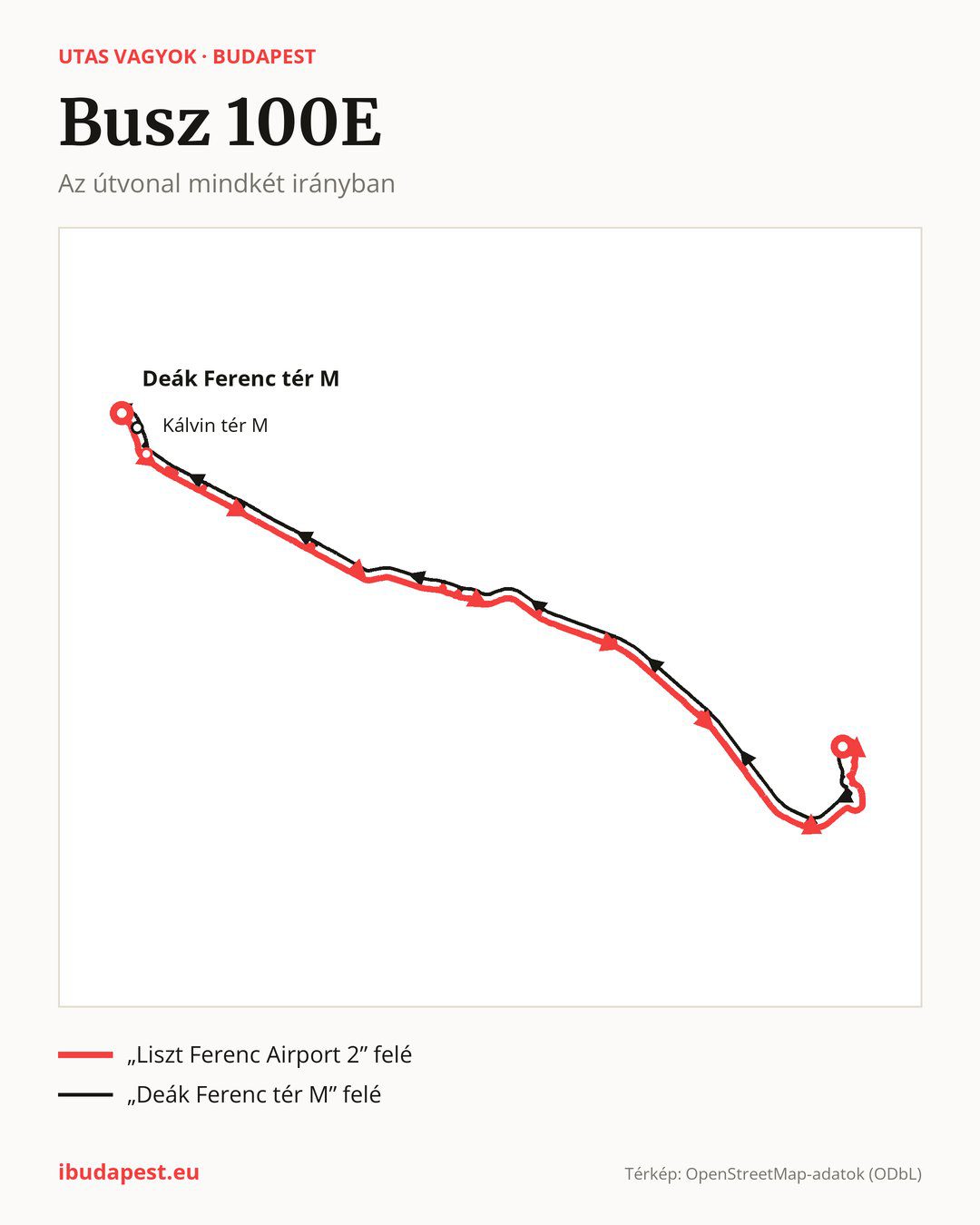 A 100E jelzésű busz Budapesten