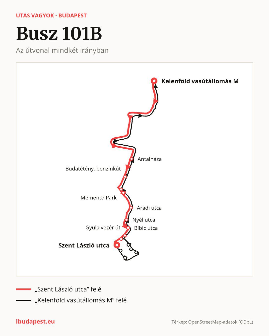 A 101B jelzésű busz Budapesten