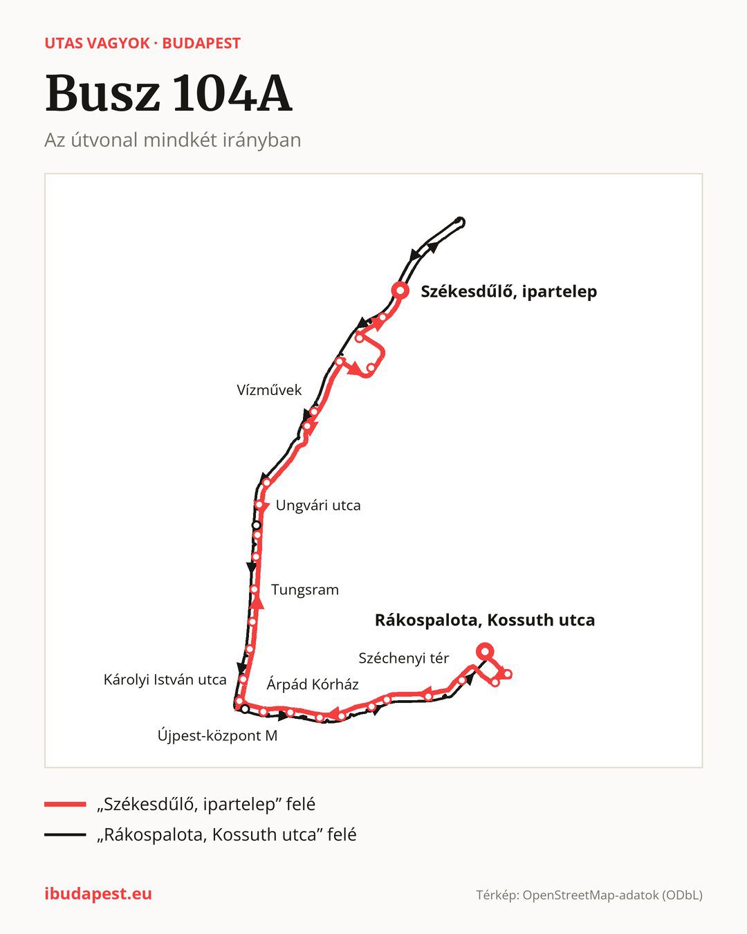 A 104A jelzésű busz Budapesten
