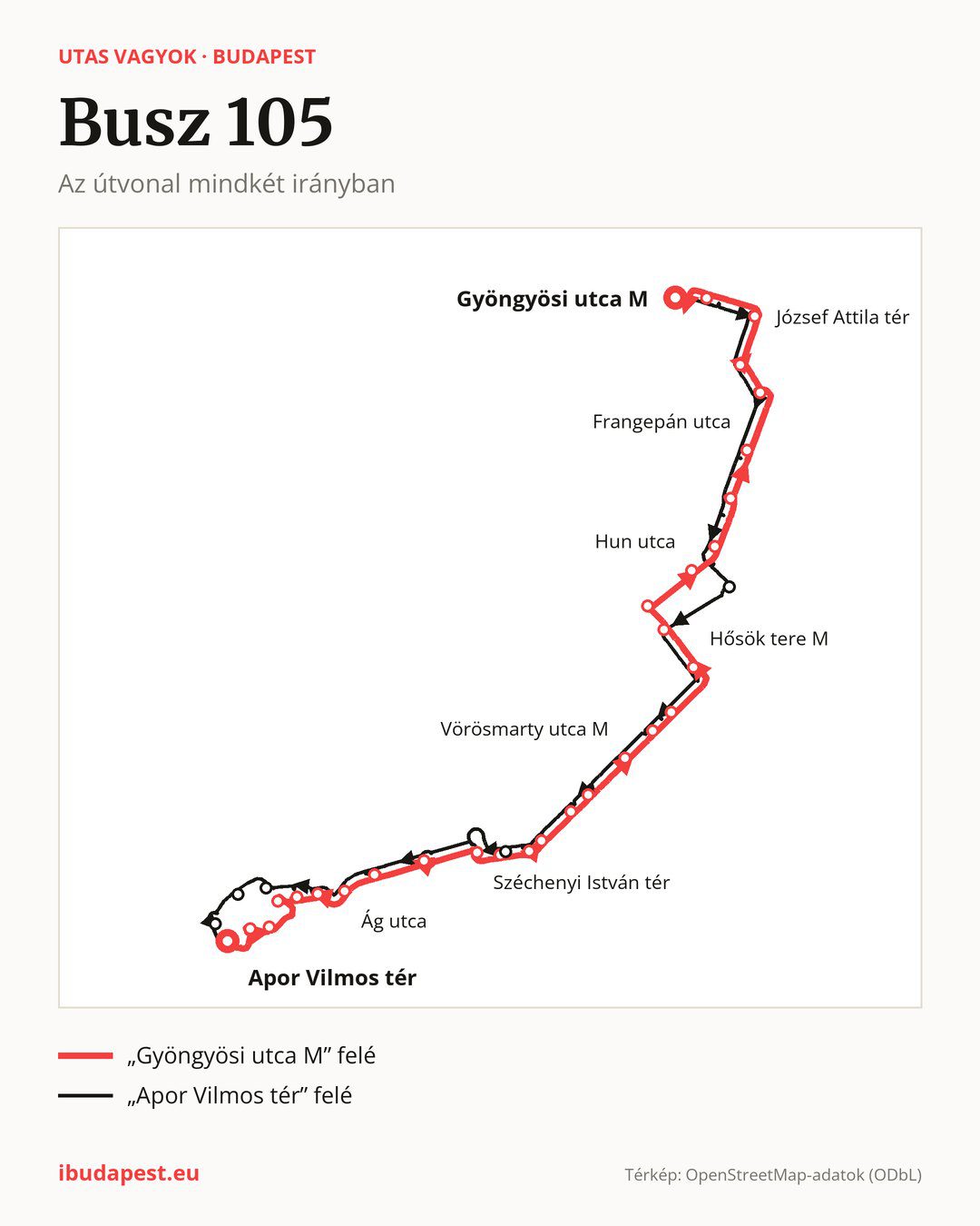 A 105 jelzésű busz Budapesten