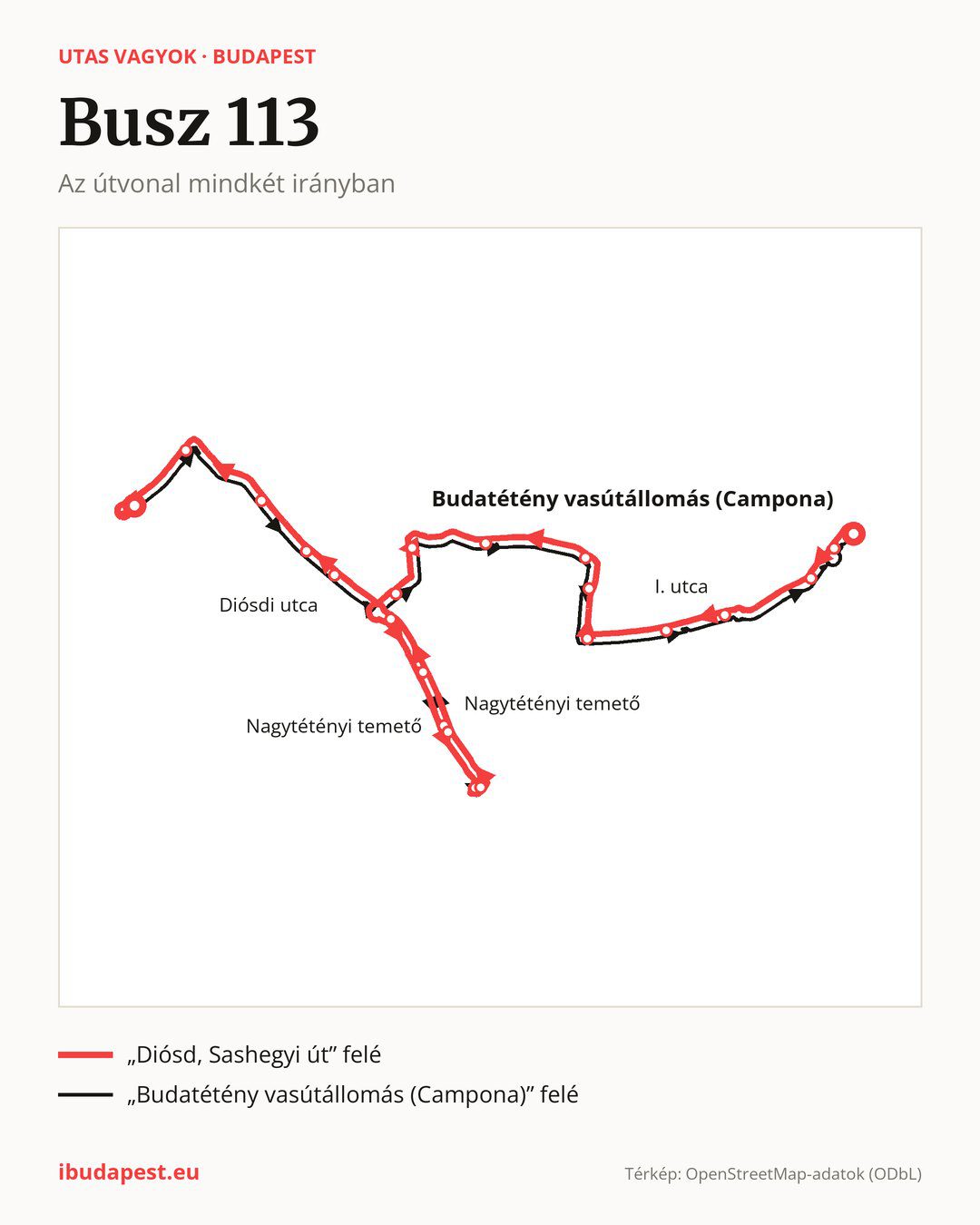 A 113 jelzésű busz Budapesten