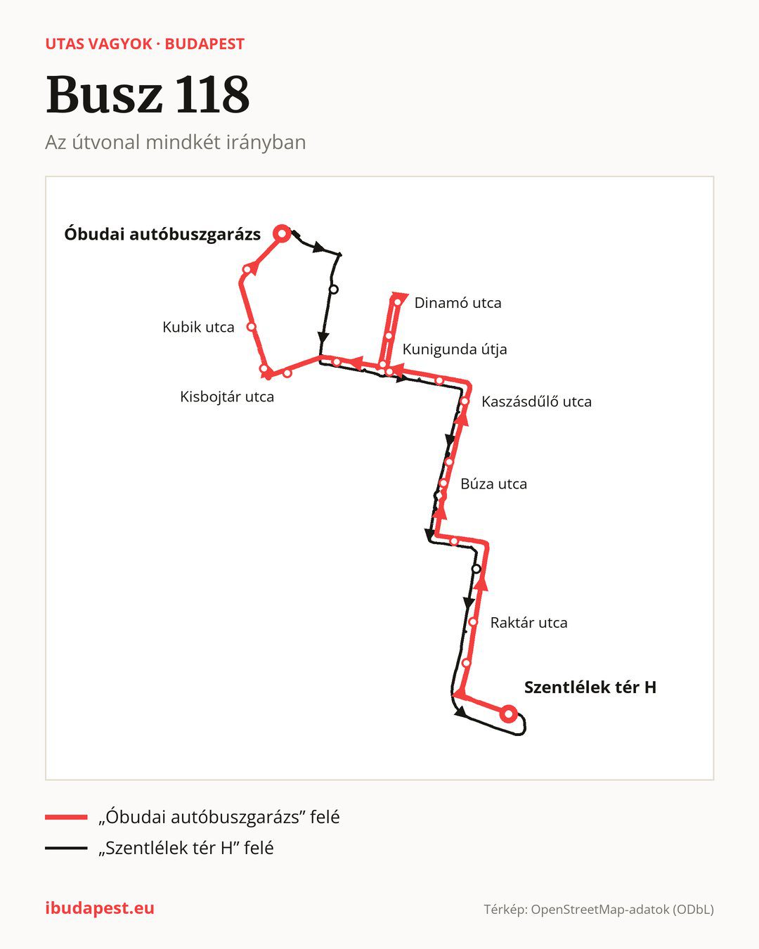A 118 jelzésű busz Budapesten