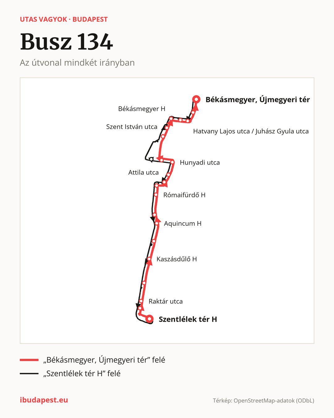 A 134 jelzésű busz Budapesten