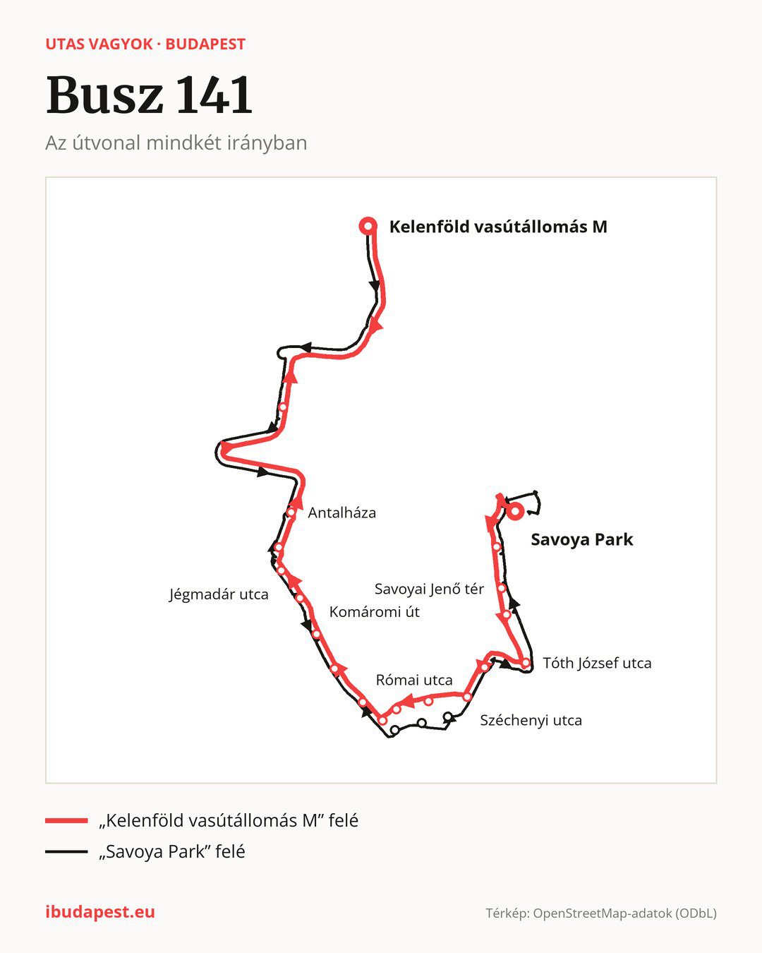 A 141 jelzésű busz Budapesten