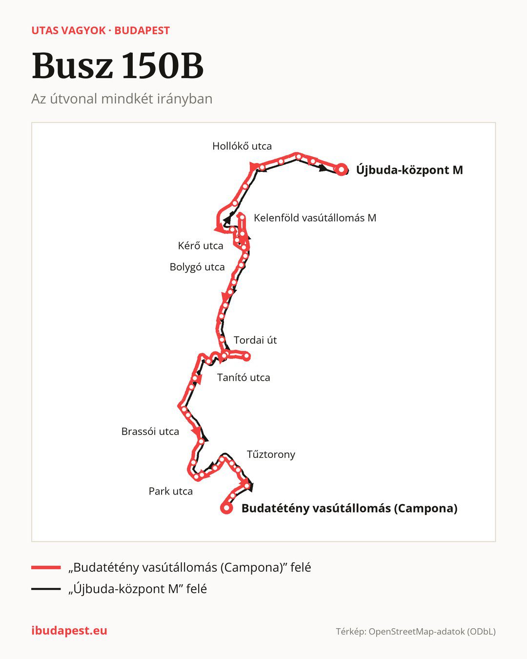 A 150B jelzésű busz Budapesten