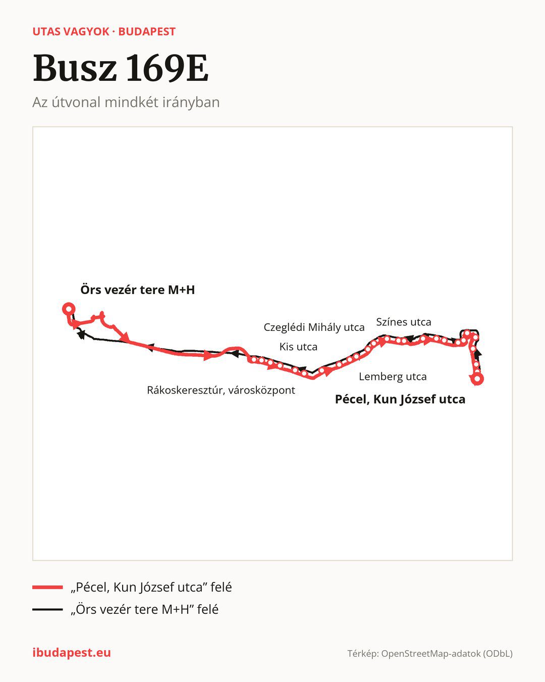 A 169E jelzésű busz Budapesten