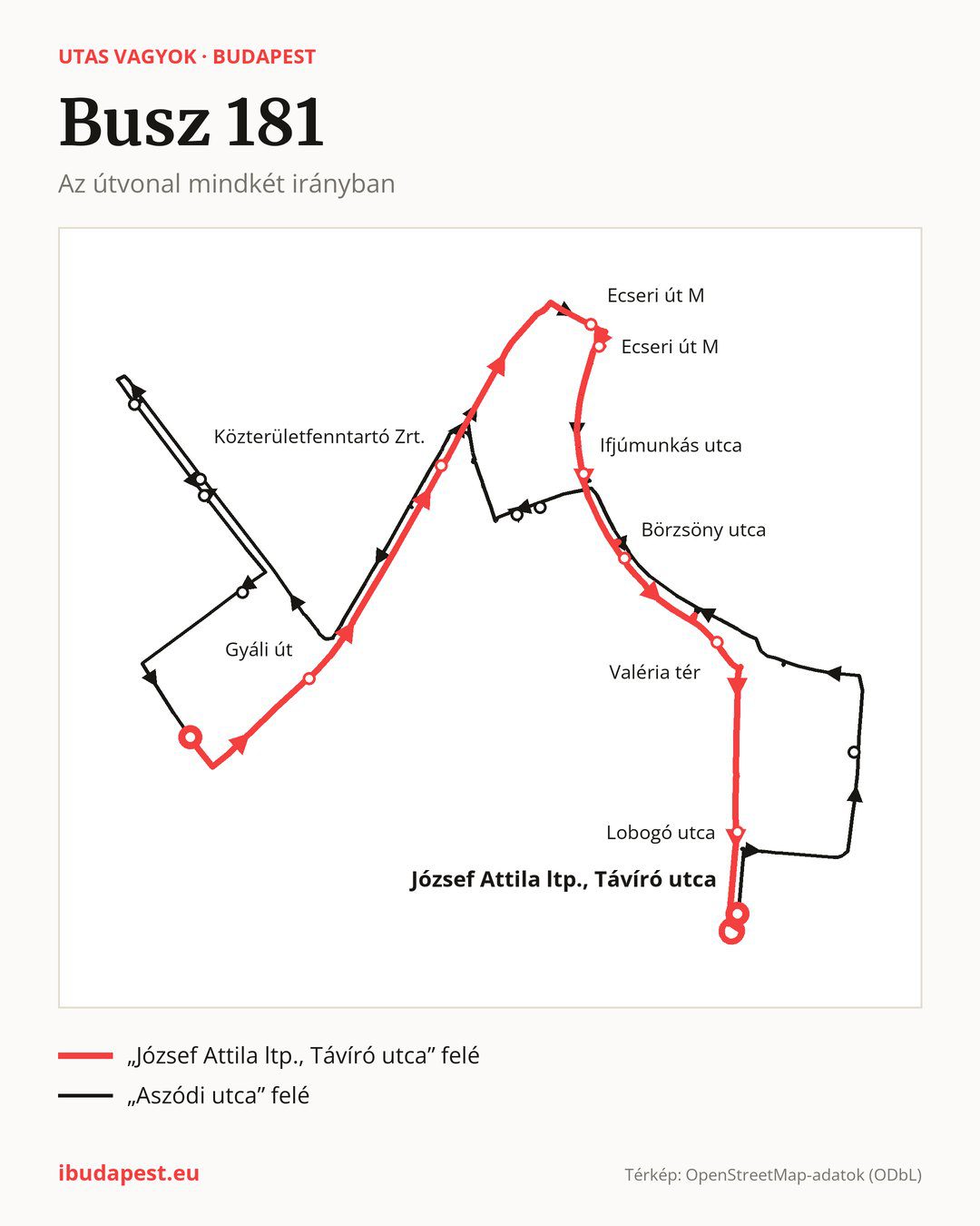 A 181 jelzésű busz Budapesten