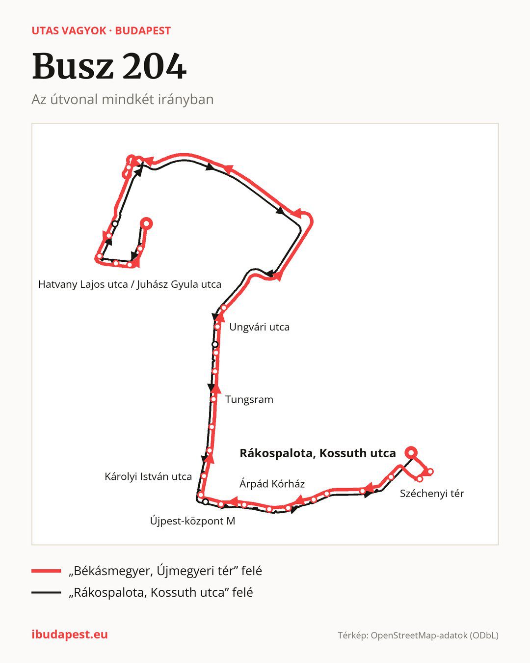 A 204 jelzésű busz Budapesten