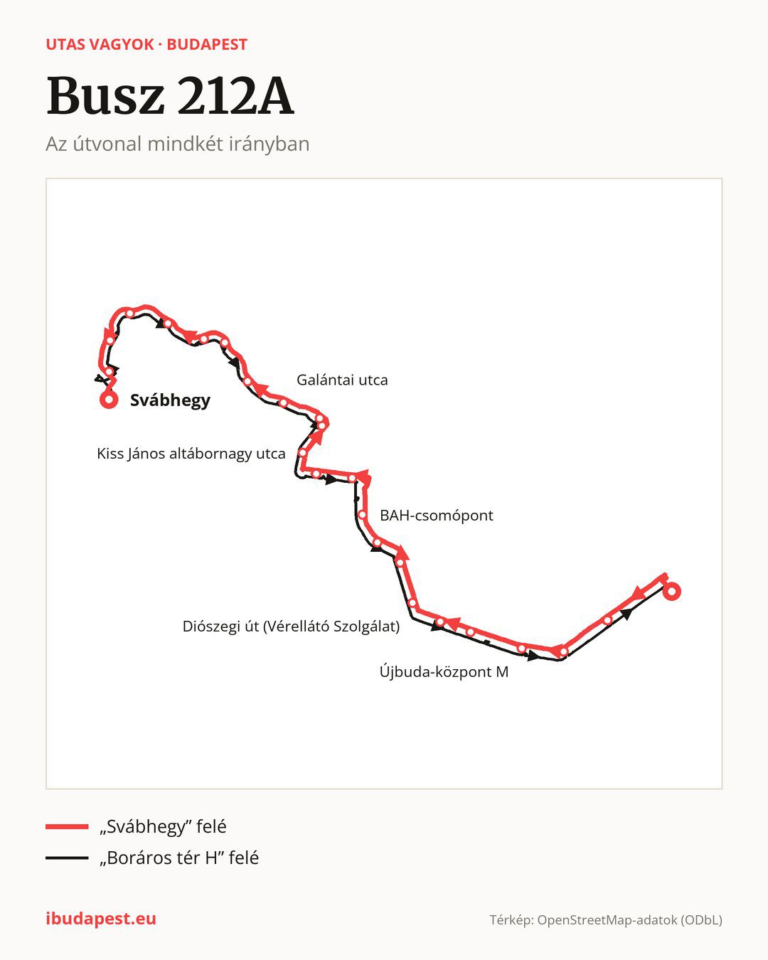 A 212A jelzésű busz Budapesten
