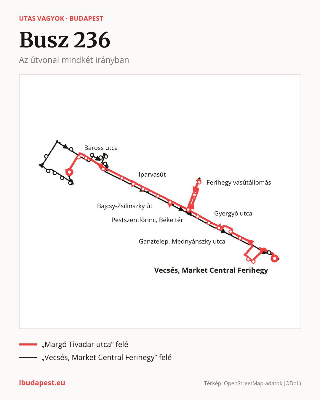 A 236 jelzésű busz Budapesten