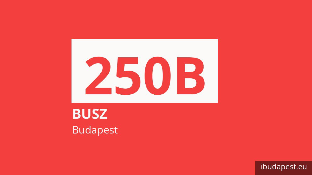 A 250B jelzésű busz Budapesten