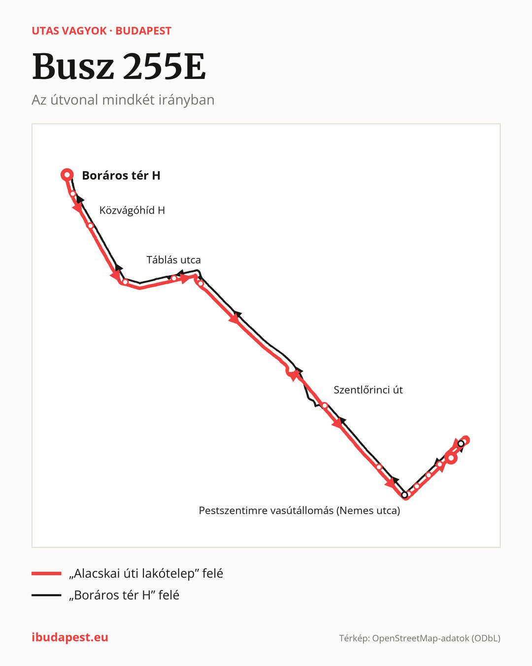 A 255E jelzésű busz Budapesten