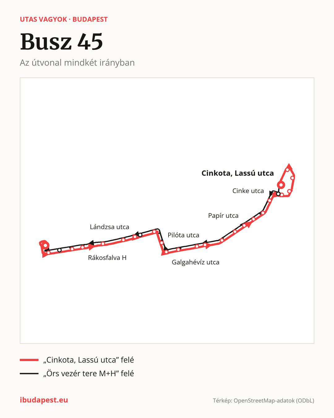 A 45 jelzésű busz Budapesten