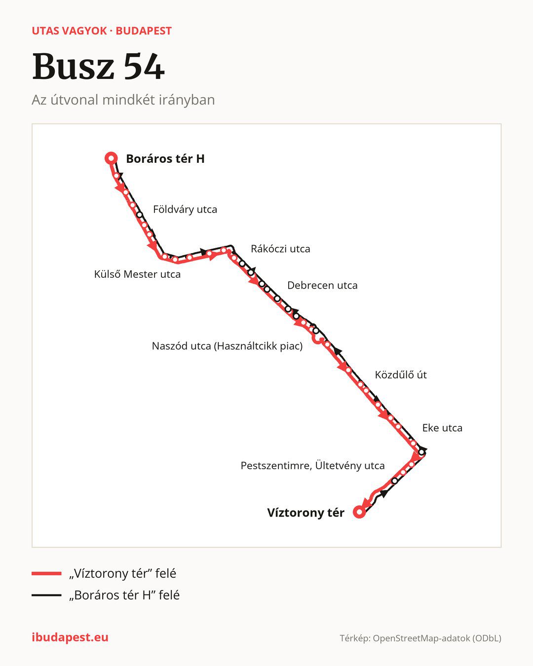 Az 54 jelzésű busz Budapesten