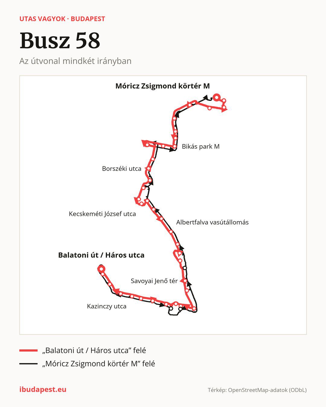 Az 58 jelzésű busz Budapesten