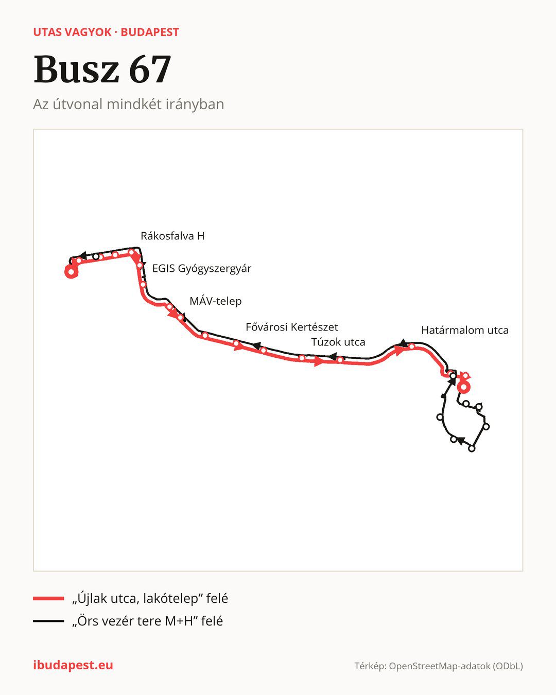 A 67 jelzésű busz Budapesten