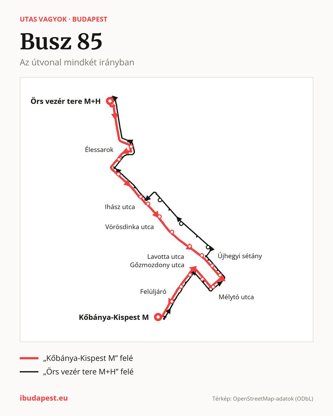 A 85 jelzésű busz Budapesten