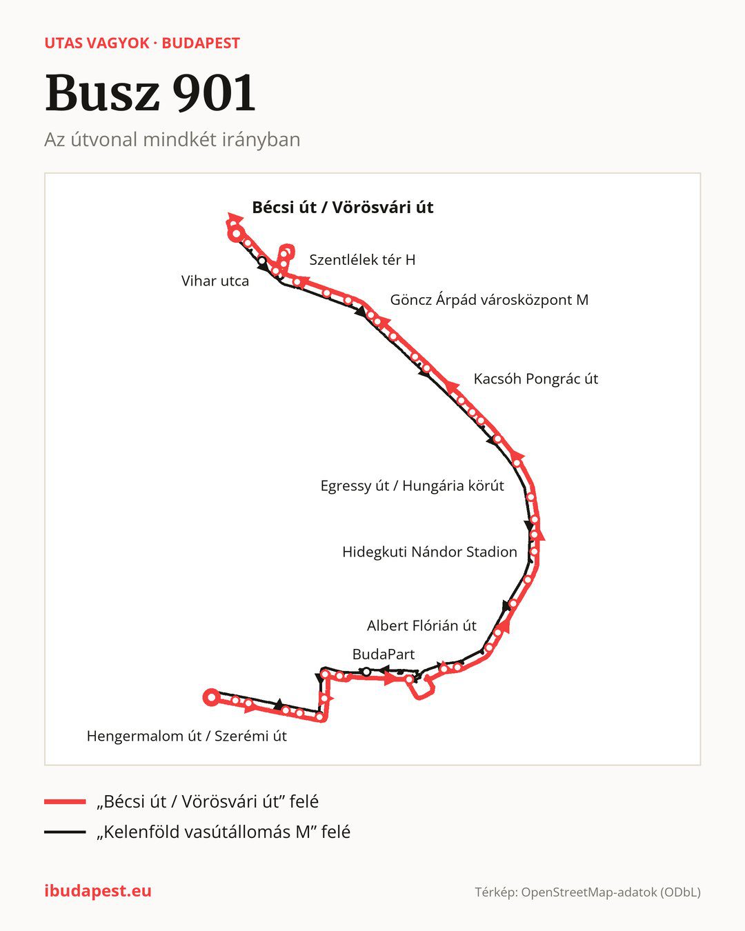 A 901 jelzésű éjszakai busz Budapesten