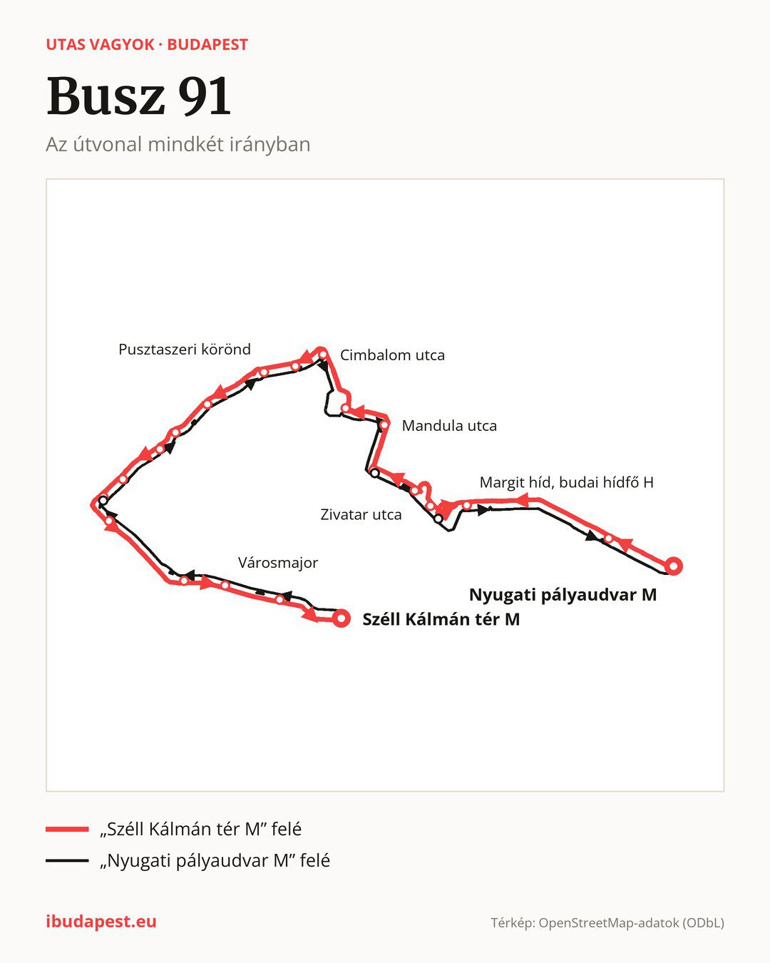 A 91 jelzésű busz Budapesten