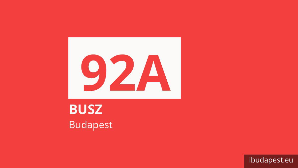 A 92A jelzésű busz Budapesten