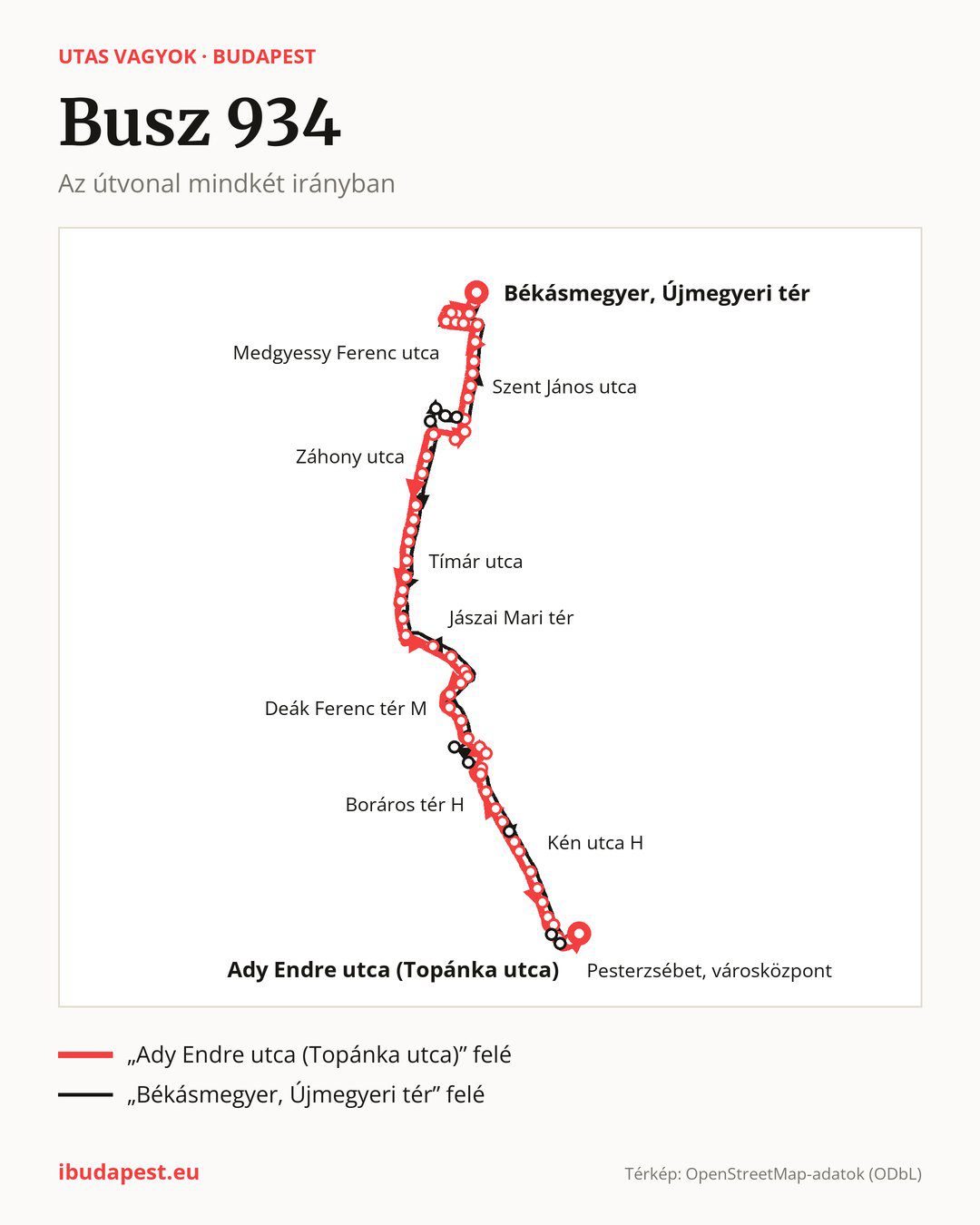 A 934 jelzésű éjszakai busz Budapesten
