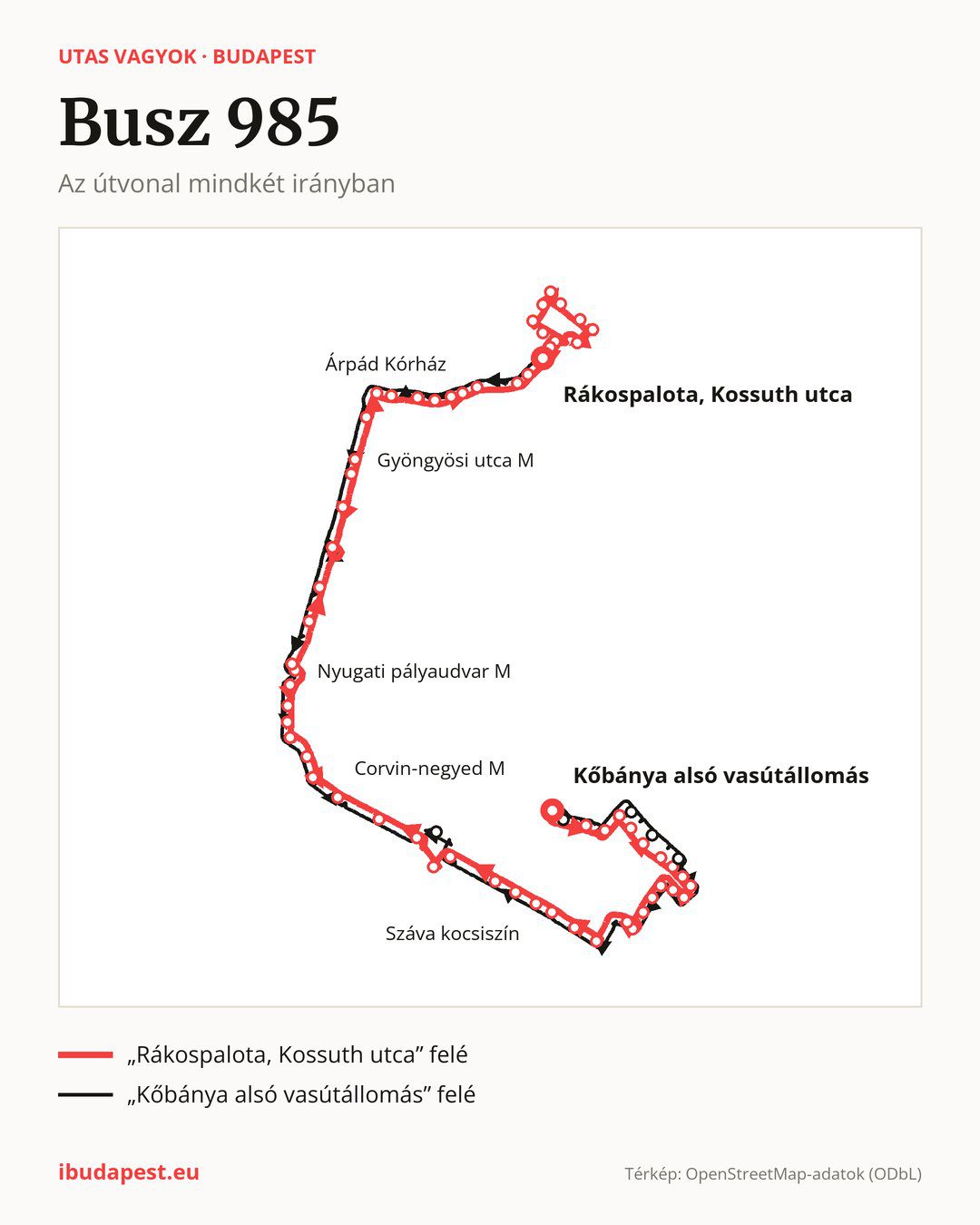 A 985 jelzésű éjszakai busz Budapesten