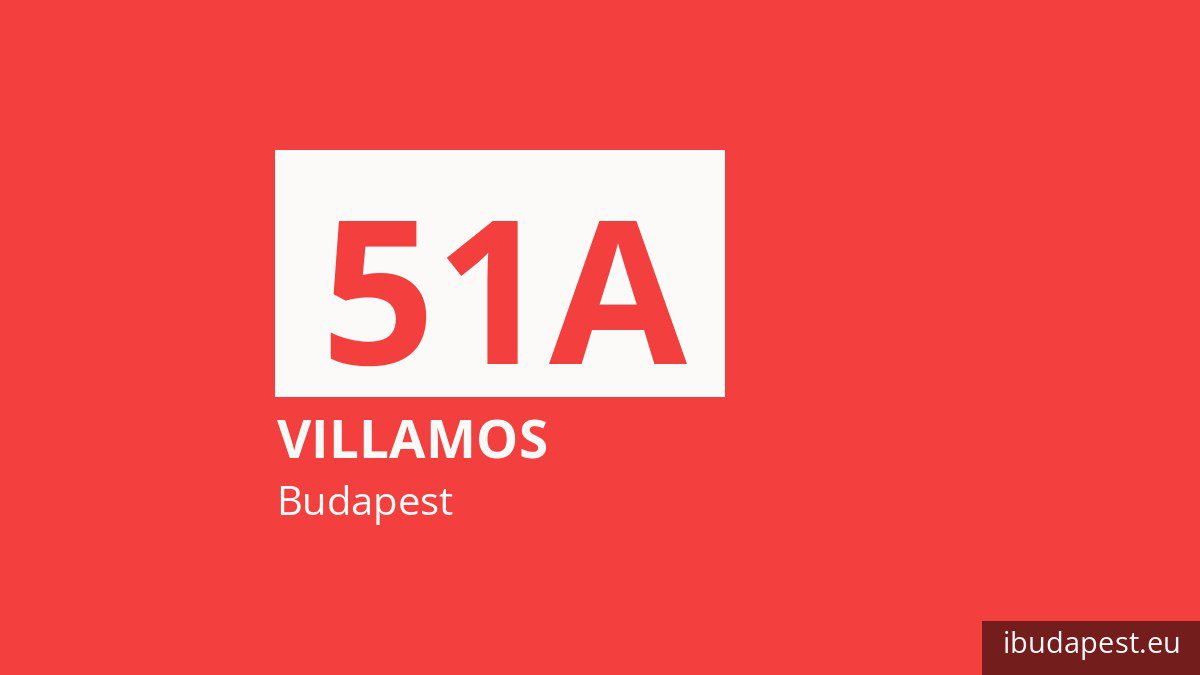 Az 51A jelzésű villamos Budapesten