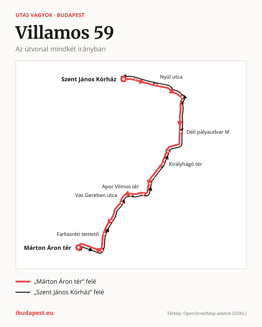 Az 59 jelzésű villamos Budapesten