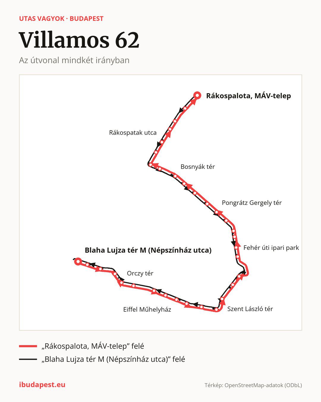 A 62 jelzésű villamos Budapesten