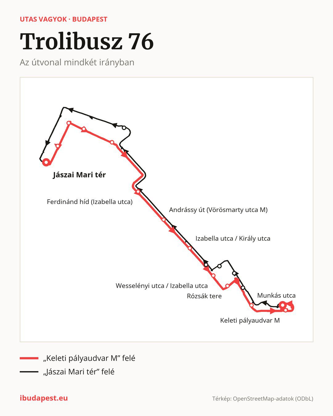 A 76 jelzésű trolibusz Budapesten